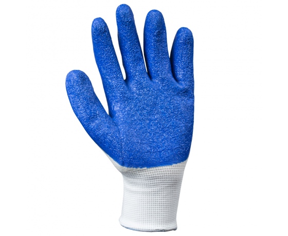 Фото 3 - Перчатки трикотажные с частичным латексным покрытием кринкл р9 (синие манжет) SIGMA (9445491)