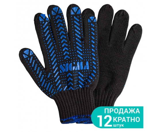 Фото 2 - Перчатки трикотажные с ПВХ точкой р10 Актив (черные) SIGMA (9442471)