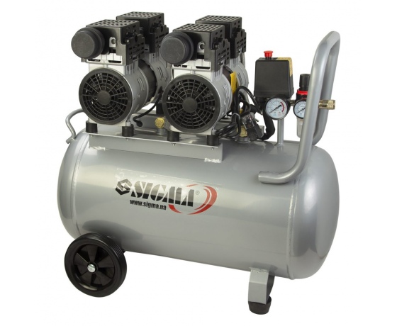 Фото 3 - Компрессор четырехцилиндровый безмасляный 2.2кВт 308л/мин 8бар 50л SIGMA (7042551)