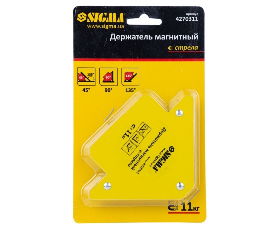 Фото 7 - Магнит для сварки стрела 11кг 75×65мм (45,90,135°) SIGMA (4270311)