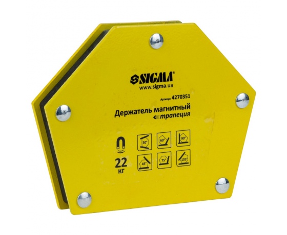 Фото 4 - Магнит для сварки трапеция 22кг 90×54×54×43мм (30,45,60,75,90,135°) SIGMA (4270351)