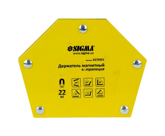 Фото 2 - Магнит для сварки трапеция 22кг 90×54×54×43мм (30,45,60,75,90,135°) SIGMA (4270351)