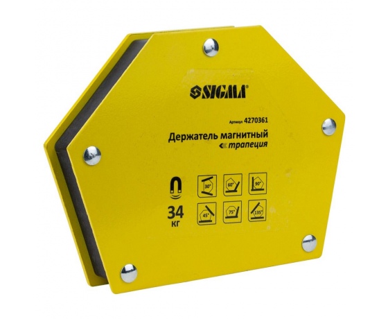 Фото 4 - Магнит для сварки трапеция 34кг 105×65×65×45мм (30,45,60,75,90,135°) SIGMA (4270361)