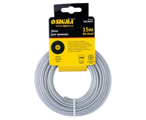 Фото 3 - Леска для триммера с алюминиевым кордом Ø3.0мм 15м SIGMA (5614021)