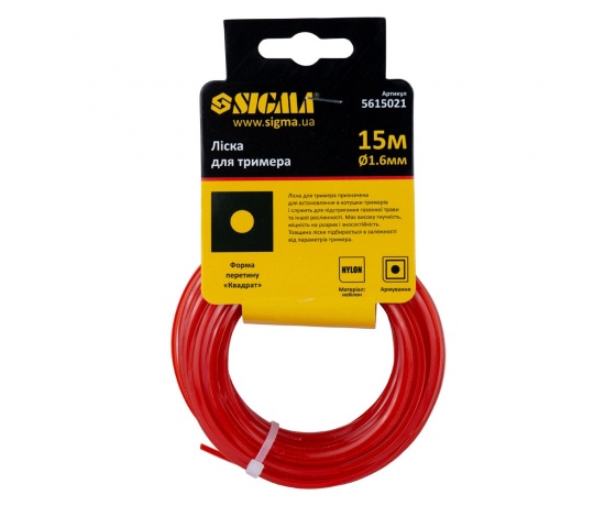 Фото 3 - Леска для триммера армированный квадрат Ø1.6мм 15м SIGMA (5615021)