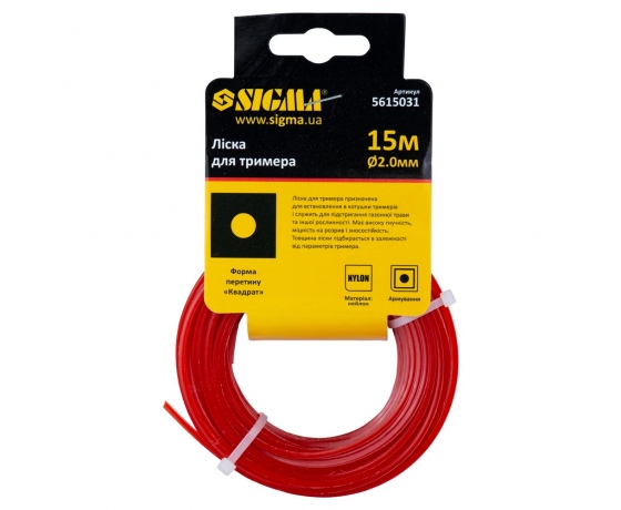 Фото 3 - Леска для триммера армированный квадрат Ø2.0мм 15м SIGMA (5615031)