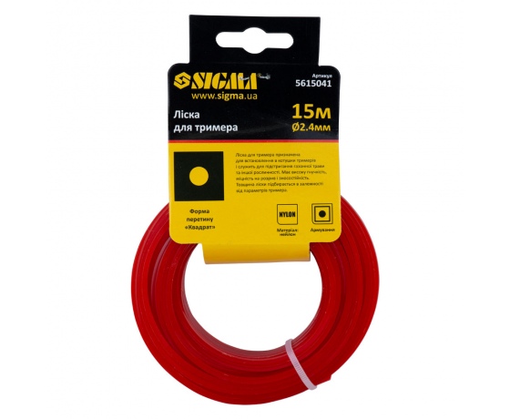 Фото 3 - Леска для триммера армированный квадрат Ø2.4мм 15м SIGMA (5615041)