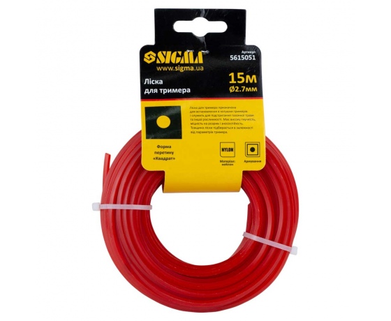 Фото 3 - Леска для триммера армированный квадрат Ø2.7мм 15м SIGMA (5615051)