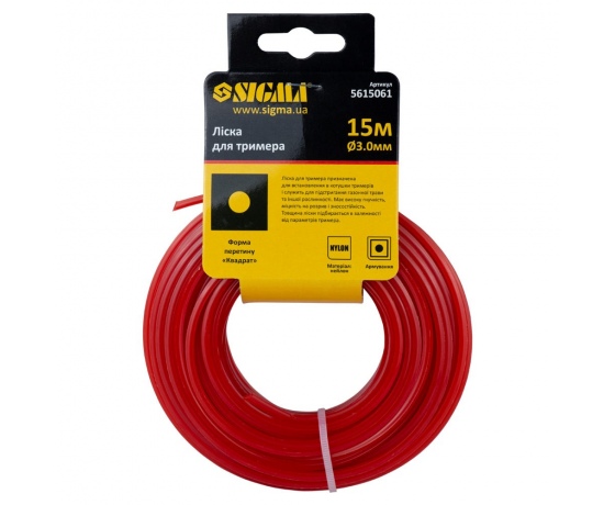Фото 3 - Леска для триммера армированный квадрат Ø3.0мм 15м SIGMA (5615061)