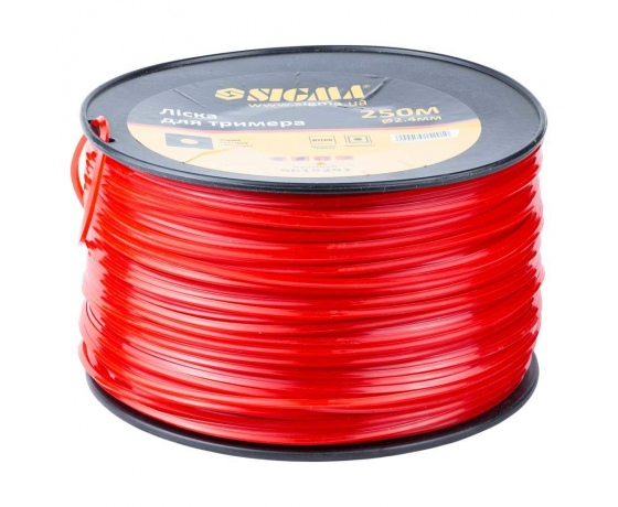 Фото 2 - Леска для триммера усиленный квадрат Ø2.4мм 250м катушка SIGMA (5615291)