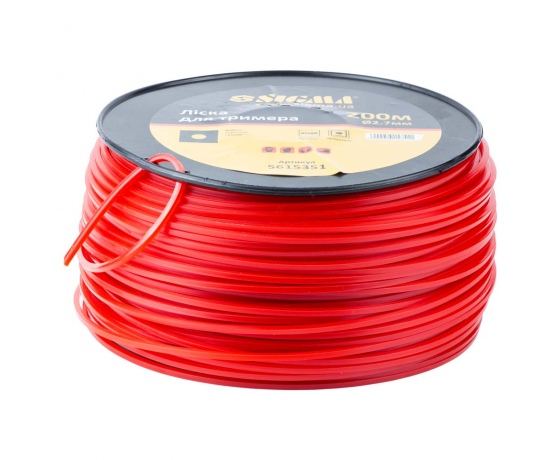 Фото 2 - Леска для триммера армированный квадрат Ø2.7мм 200м катушка SIGMA (5615351)