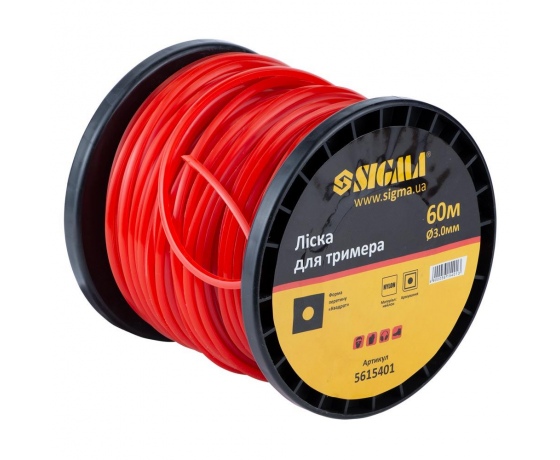 Фото 3 - Леска для триммера армированный квадрат Ø3.0мм 60м катушка SIGMA (5615401)