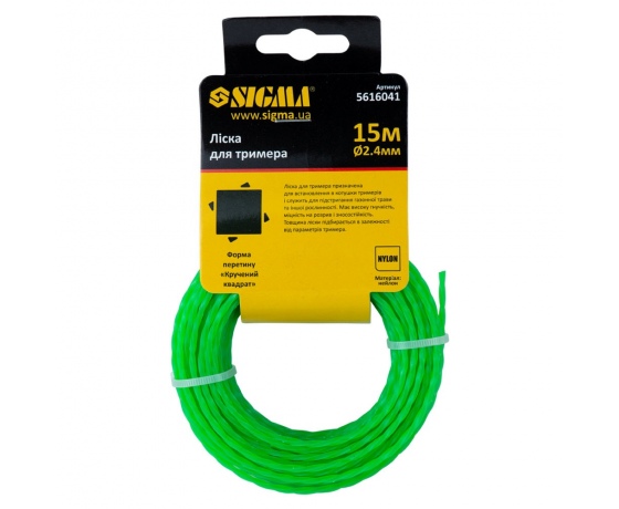 Фото 3 - Леска для триммера крученый квадрат Ø2.4мм 15м SIGMA (5616041)