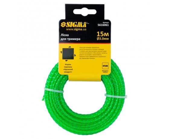 Фото 3 - Леска для триммера крученый квадрат Ø3.0мм 15м SIGMA (5616061)
