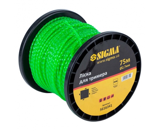 Фото 3 - Леска для триммера крученый квадрат Ø2.7мм 75м катушка SIGMA (5616341)