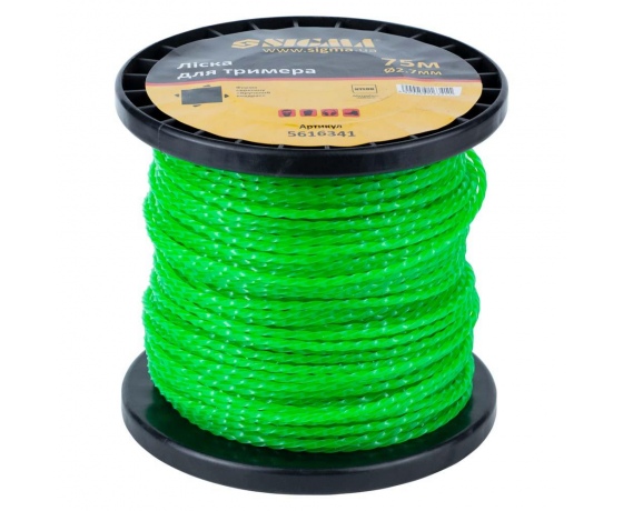 Фото 2 - Леска для триммера крученый квадрат Ø2.7мм 75м катушка SIGMA (5616341)