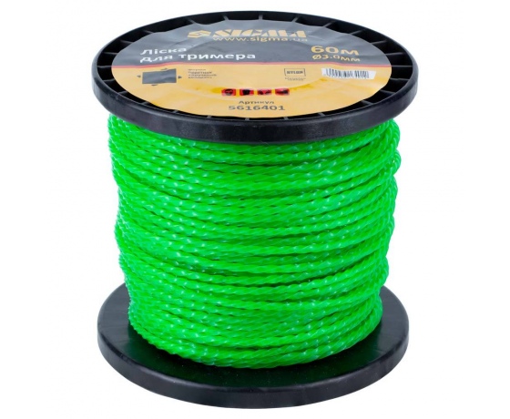 Фото 2 - Леска для триммера крученый квадрат Ø3.0мм 60м катушка SIGMA (5616401)