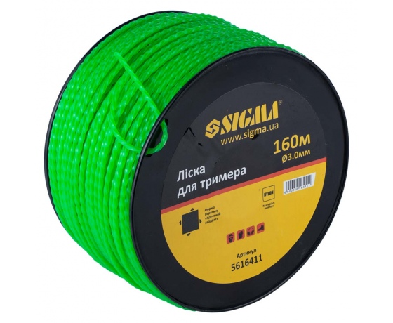 Фото 3 - Леска для триммера крученый квадрат Ø3.0мм 160м катушка SIGMA (5616411)