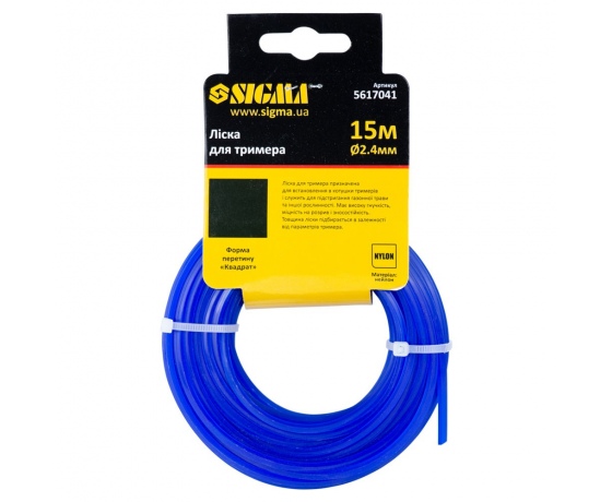 Фото 3 - Леска для триммера квадрат Ø2.4мм 15м SIGMA (5617041)