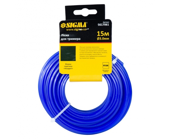 Фото 3 - Леска для триммера квадрат Ø3.0мм 15м SIGMA (5617061)