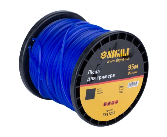 Фото 3 - Леска для триммера квадрат Ø2.4мм 95м катушка SIGMA (5617281)