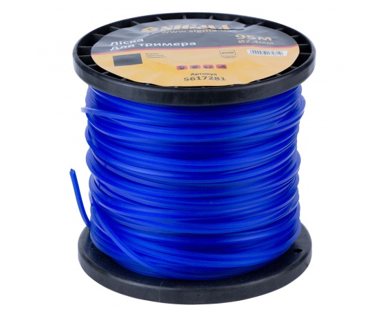 Фото 2 - Леска для триммера квадрат Ø2.4мм 95м катушка SIGMA (5617281)