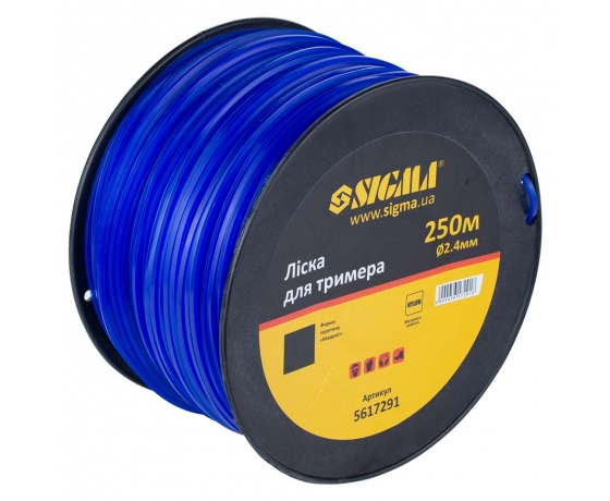 Фото 3 - Леска для триммера квадрат Ø2.4мм 250м катушка SIGMA (5617291)