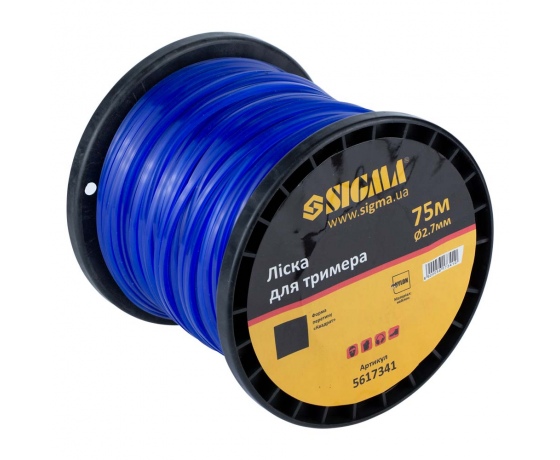 Фото 3 - Леска для триммера квадрат Ø2.7мм 75м катушка SIGMA (5617341)