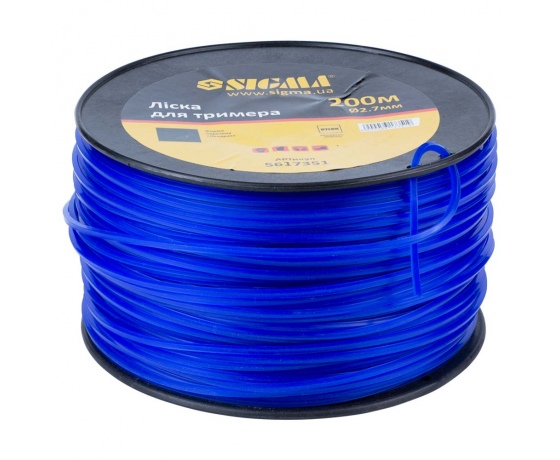 Фото 2 - Леска для триммера квадрат Ø2.7мм 200м катушка SIGMA (5617351)