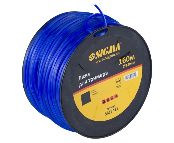 Фото 3 - Леска для триммера квадрат Ø3.0мм 160м катушка SIGMA (5617411)