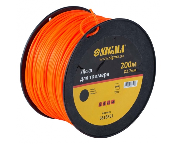 Фото 3 - Леска для триммера круг Ø2.7мм 200м катушка SIGMA (5618351)