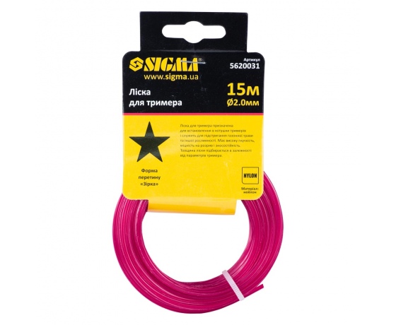 Фото 3 - Леска для триммера звезда Ø2.0мм 15м SIGMA (5620031)