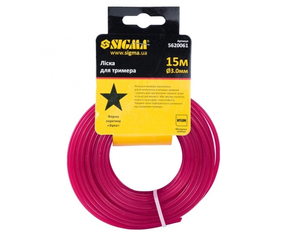Фото 3 - Леска для триммера звезда Ø3.0мм 15м SIGMA (5620061)