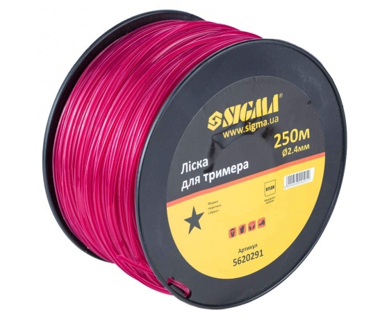 Фото 3 - Леска для триммера звезда Ø2.4мм 250м катушка SIGMA (5620291)