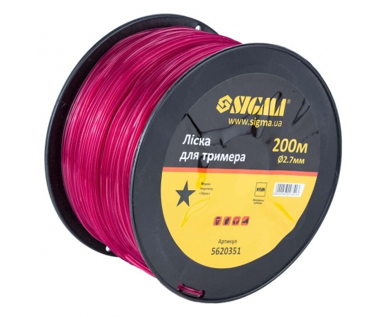 Фото 3 - Леска для триммера звезда Ø2.7мм 200м катушка SIGMA (5620351)