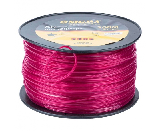 Фото 2 - Леска для триммера звезда Ø2.7мм 200м катушка SIGMA (5620351)