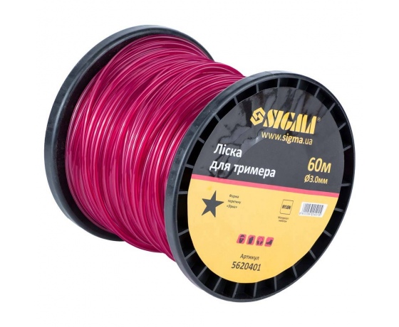 Фото 3 - Леска для триммера звезда Ø3.0мм 60м катушка SIGMA (5620401)