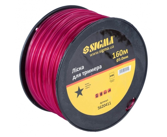 Фото 3 - Леска для триммера звезда Ø3.0мм 160м катушка SIGMA (5620411)