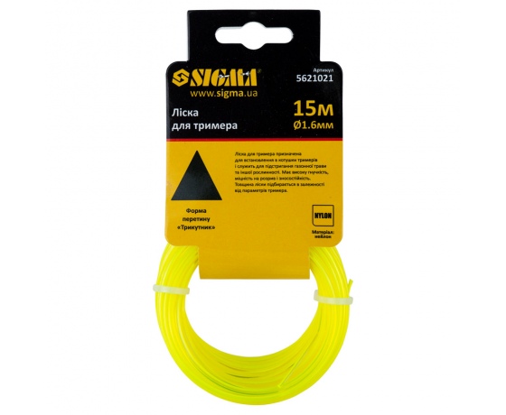 Фото 3 - Леска для триммера треугольник Ø1.6мм 15м SIGMA (5621021)