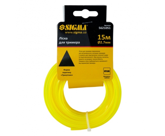 Фото 3 - Леска для триммера треугольник Ø2.7мм 15м SIGMA (5621051)