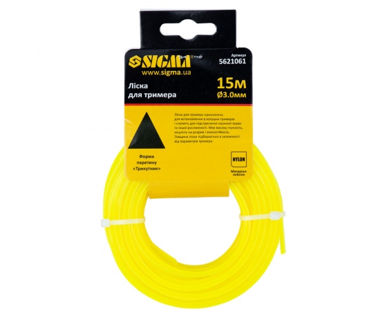 Фото 3 - Леска для триммера треугольник Ø3.0мм 15м SIGMA (5621061)