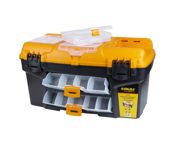 Фото 4 - Ящик для инструмента со съёмными органайзерами и консолью 534×291×280мм SIGMA (7404141)