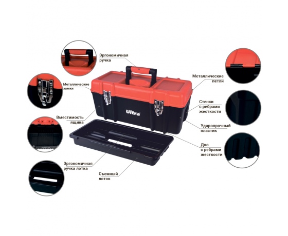 Фото 7 - Ящик для инструмента металлические замки 510×235×230мм ULTRA (7402222)
