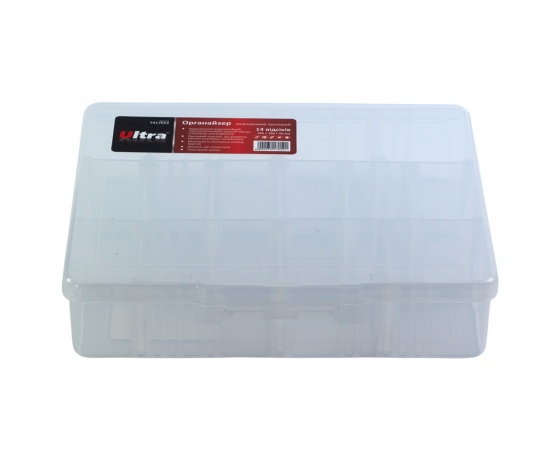 Фото 3 - Органайзер пластиковый прозрачный 14 отсеков 195×160×50мм ULTRA (7417052)