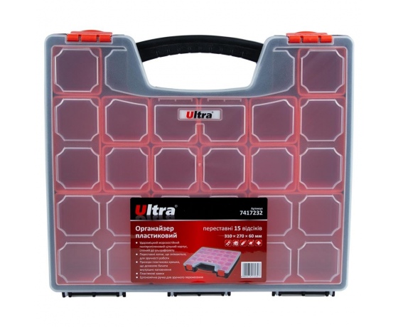 Фото 7 - Органайзер пластиковый переставные 15 отсеков 310×270×60мм ULTRA (7417232)