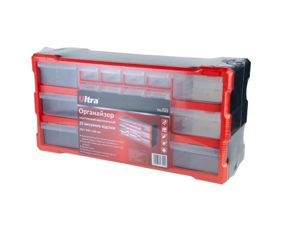 Фото 5 - Органайзер пластиковый вертикальный 22 выдвижных отсека 250×500×160мм ULTRA (7417522)