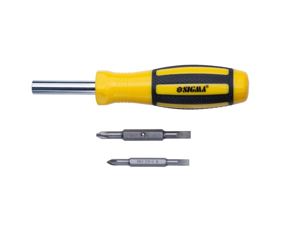 Фото 3 - Отвертка с двухсторонними битами 4в1 + адаптер CrV SIGMA (4001801)