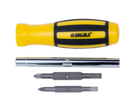 Фото 9 - Отвертка с двухсторонними битами 4в1 + адаптер CrV SIGMA (4001801)