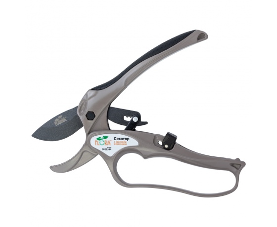Фото 5 - Секатор с храповым механизмом 205мм нержавеющая сталь FLORA (5021344)