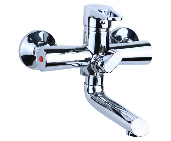 Фото 2 - Смеситель HK Ø35 для ванны гусак прямой 150мм дивертор встроенный картриджный AQUATICA (HK-2C130C)